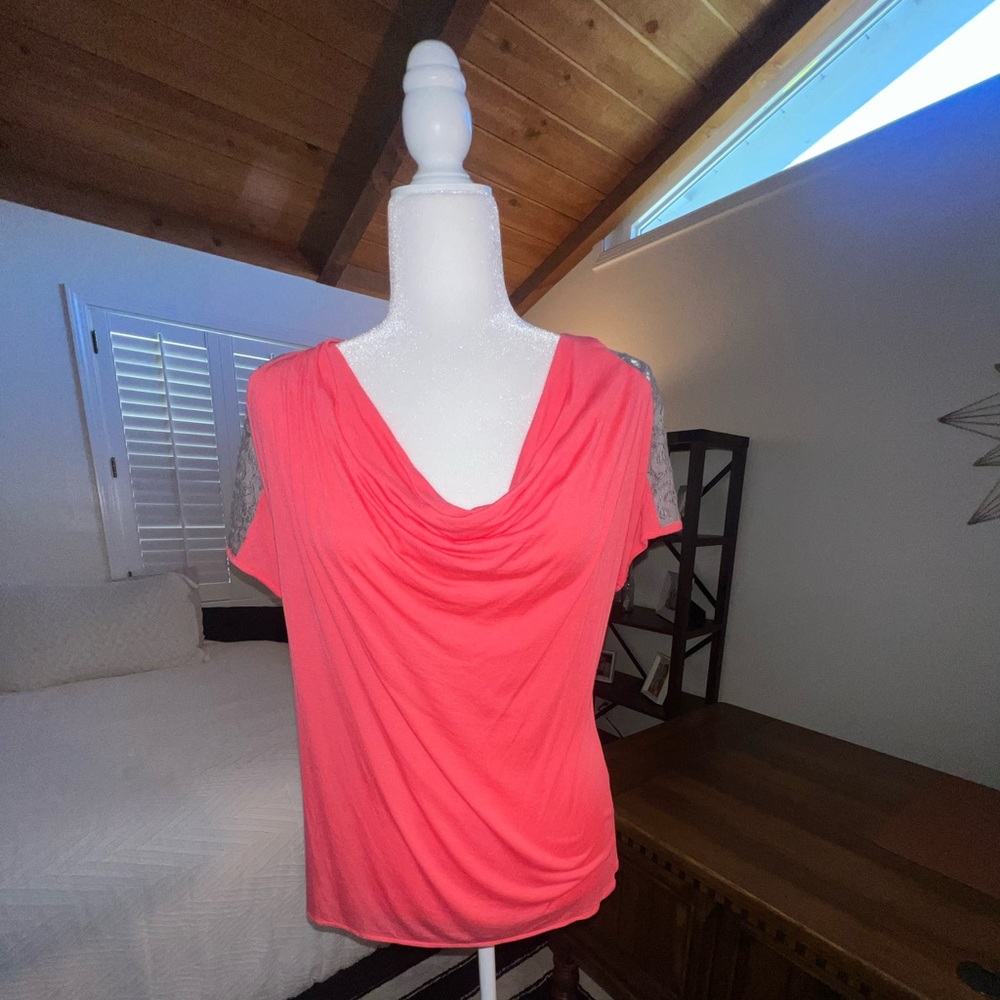 Draped pink top
